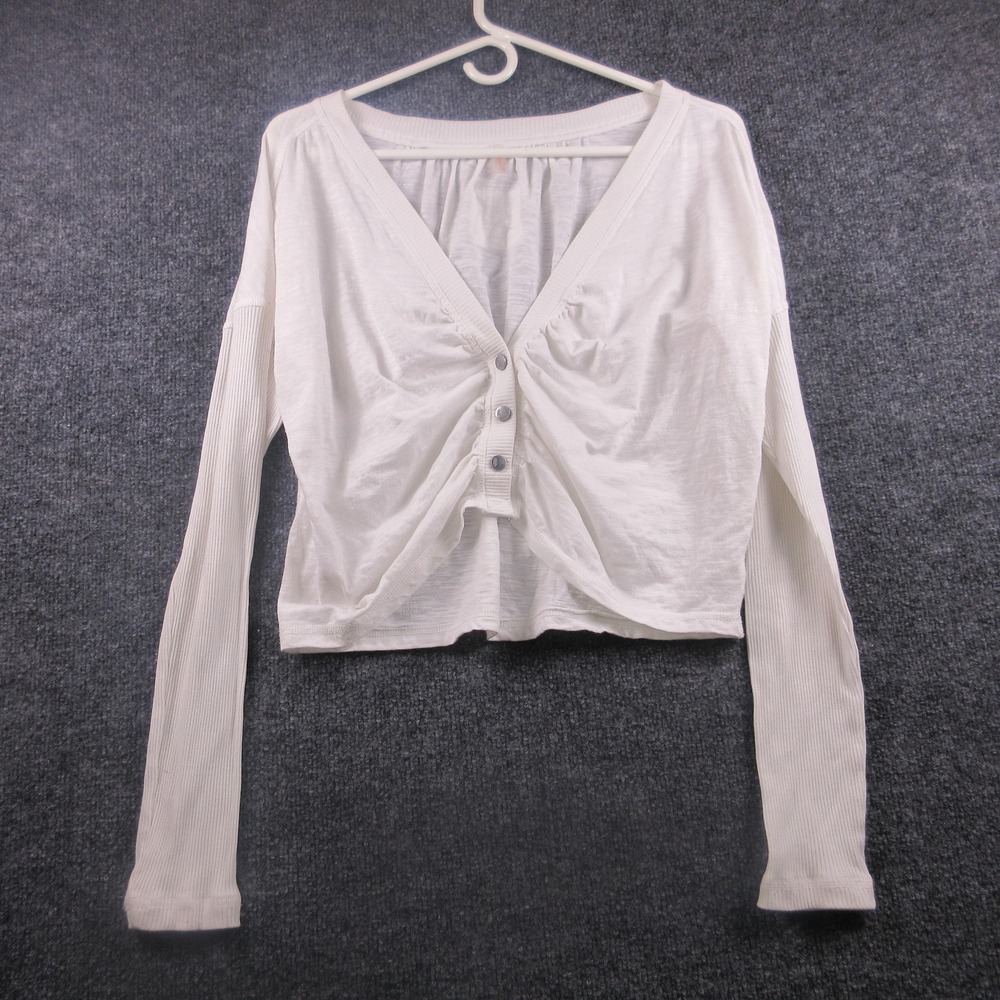 FP Movement by Free People Long-Sleeve Button-up Cardigan White S
